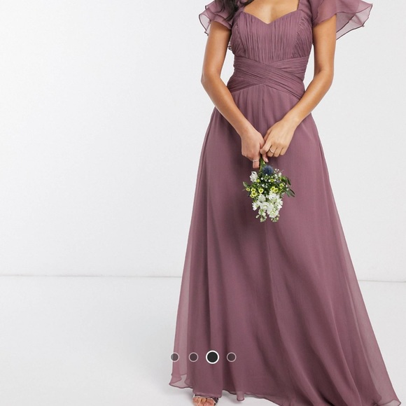 ASOS Dresses & Skirts - ASOS Bridesmaid Short Sleeve Ruched Maxi Dress